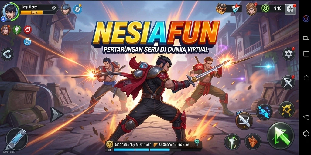 Screenshot gameplay seru dari pertarungan di NESIAFUN.