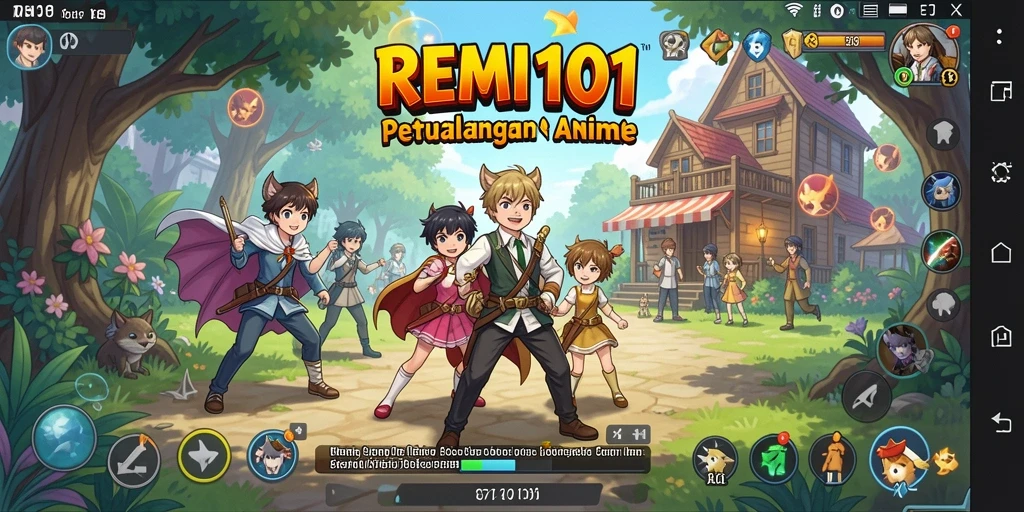 Tampilan menarik dari gameplay REMI101 dalam dunia Anime.