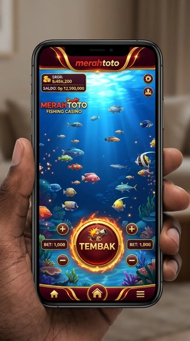 Layar utama aplikasi merahtoto dengan tampilan modern.